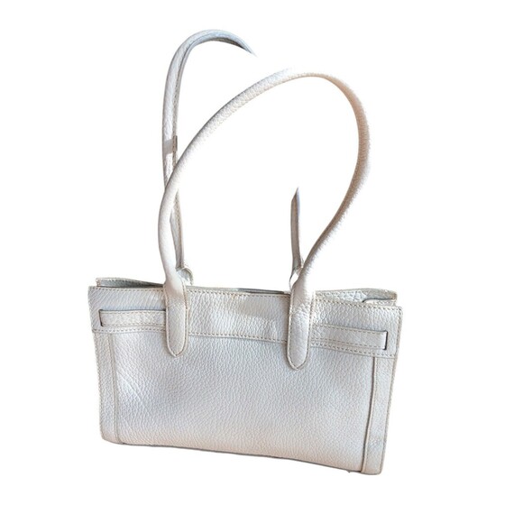 DOONEY & BOURKE East West Tassel OFF WHITE IVORY Pebble Leather Purse Bag - Picture 4 of 8